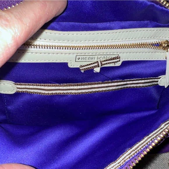 💜 RARE Henri Bendel Purple Quilted Leather Studded Evening Crossbody – Like New! - Picture 12 of 17